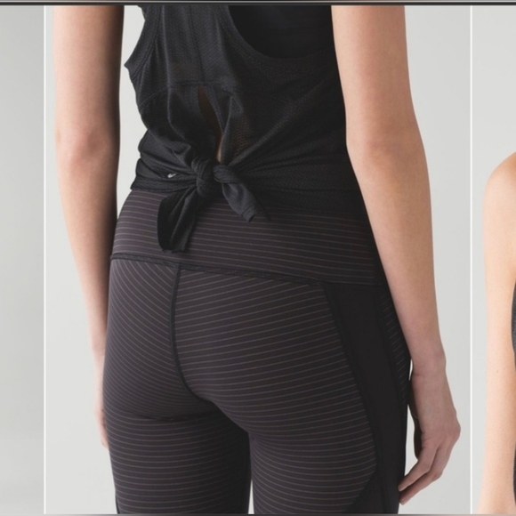 Lululemon Women's Split Back Racerback Black Tank Top Stretch Sleveless Sz XS - Picture 2 of 12